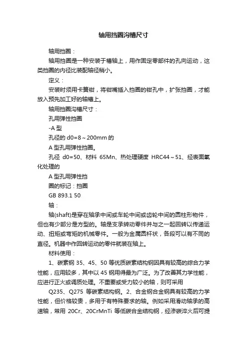 轴用挡圈沟槽尺寸