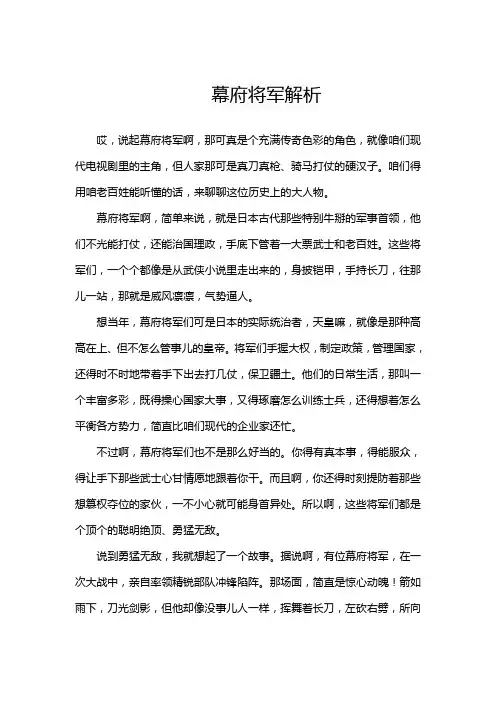 幕府将军解析