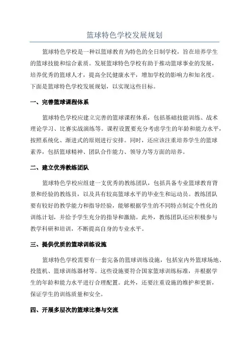 篮球特色学校发展规划