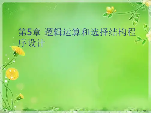 第5章 逻辑运算和选择结构程序设计