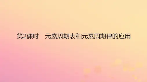 高中化学第四章物质结构元素周期律第二节元素周期律第2课时元素周期表和元素周期律的应用课件新人教版必修