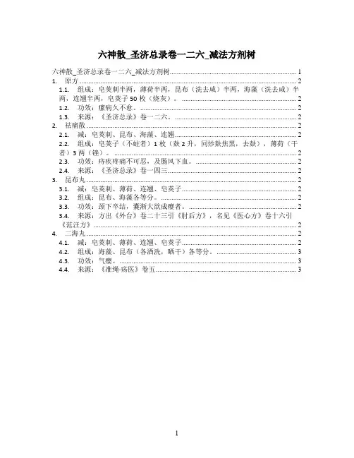 六神散_圣济总录卷一二六_减法方剂树