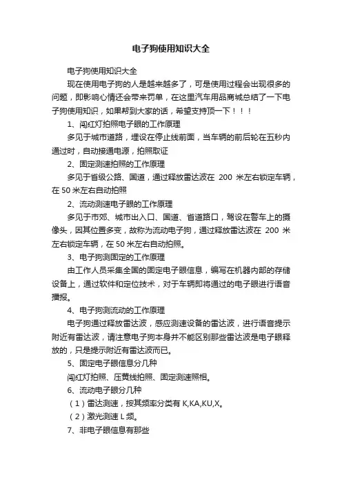 电子狗使用知识大全