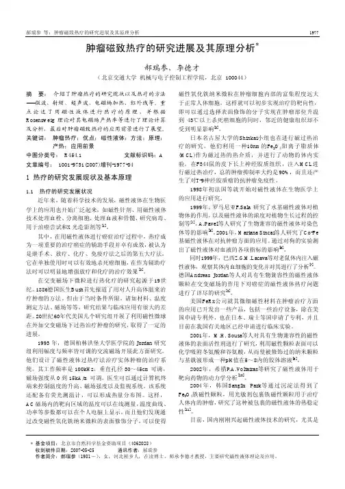 肿瘤磁致热疗的研究进展及其原理分析