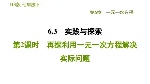 华师版七年级下册数学 第6章 6.3.2  再探利用一元一次方程解决实际问题 习题课件1