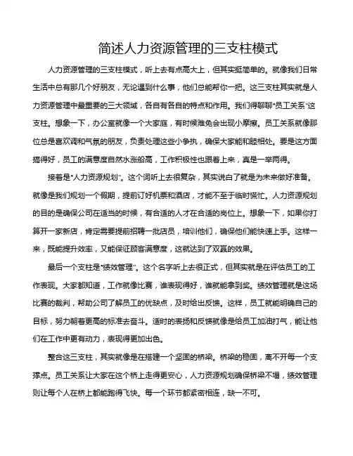 简述人力资源管理的三支柱模式