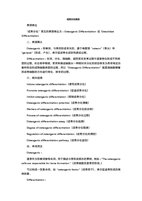 成骨分化英语