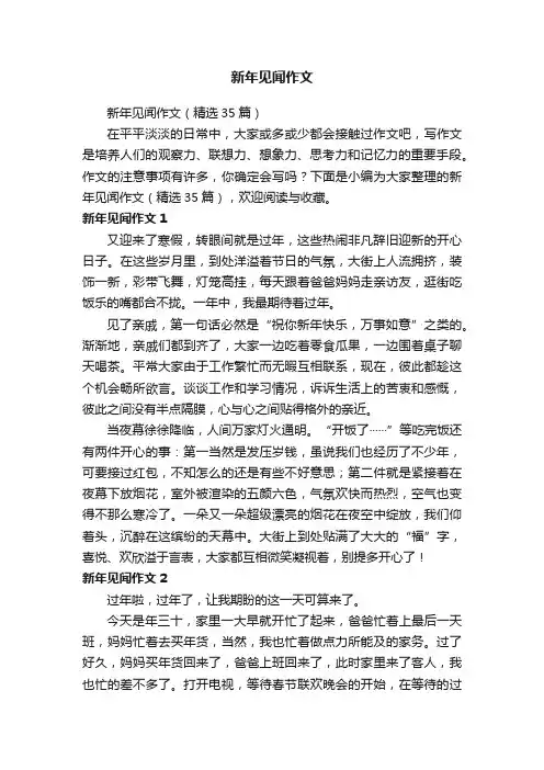 新年见闻作文