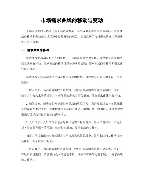 市场需求曲线的移动与变动
