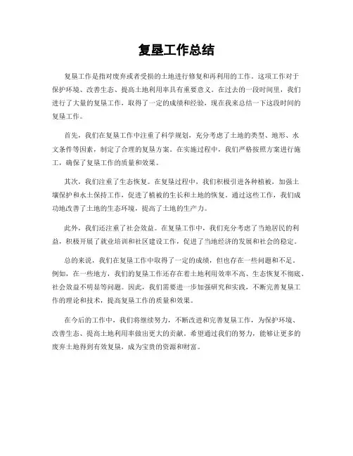 复垦工作总结