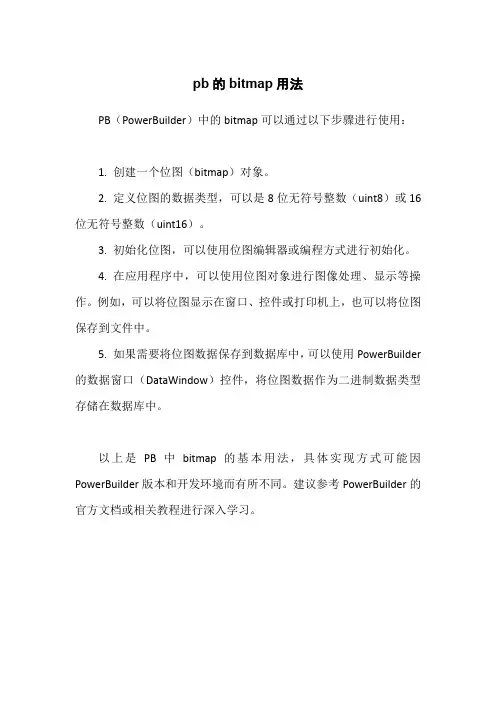 pb的bitmap用法