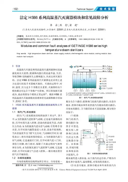 洁定HS66系列高温蒸汽灭菌器模块和常见故障分析