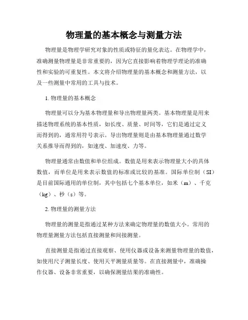 物理量的基本概念与测量方法