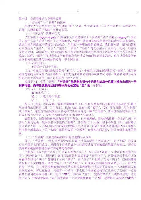 空语类理论与空语类分析