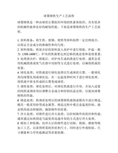 球墨铸铁生产工艺流程