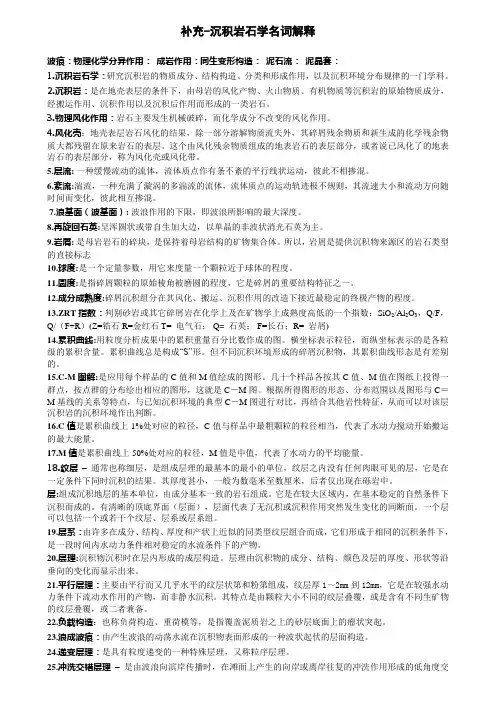 补充-沉积岩名词解释2页