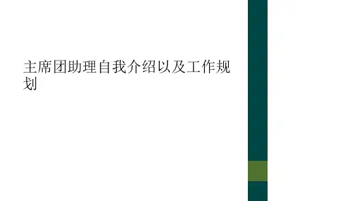 主席团助理自我介绍以及工作规划