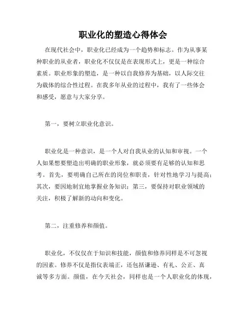 职业化的塑造心得体会