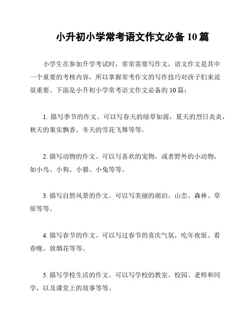 小升初小学常考语文作文必备10篇
