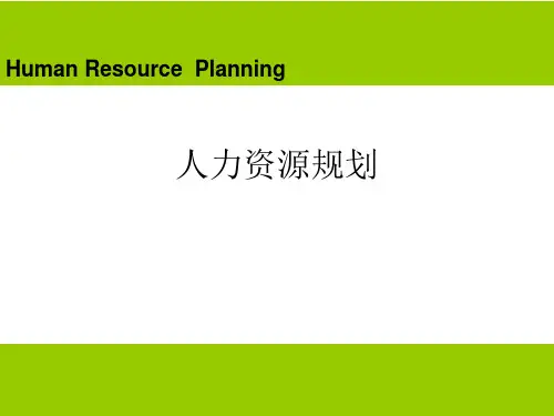 人力资源规划培训教材(PPT 44页)