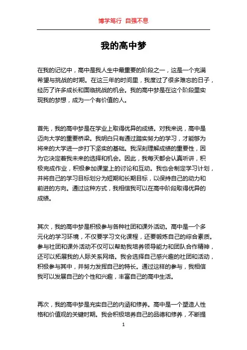 我的高中梦