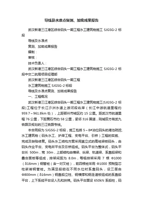 导线及水准点复测、加密成果报告