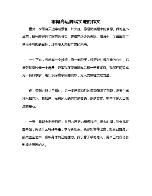 志向高远脚踏实地的作文