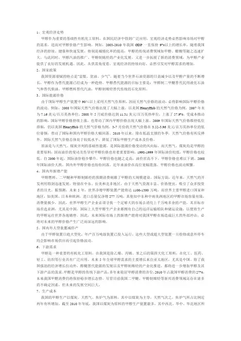 甲醇影响因素)
