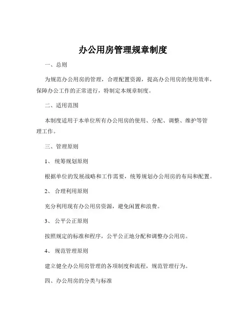 办公用房管理规章制度