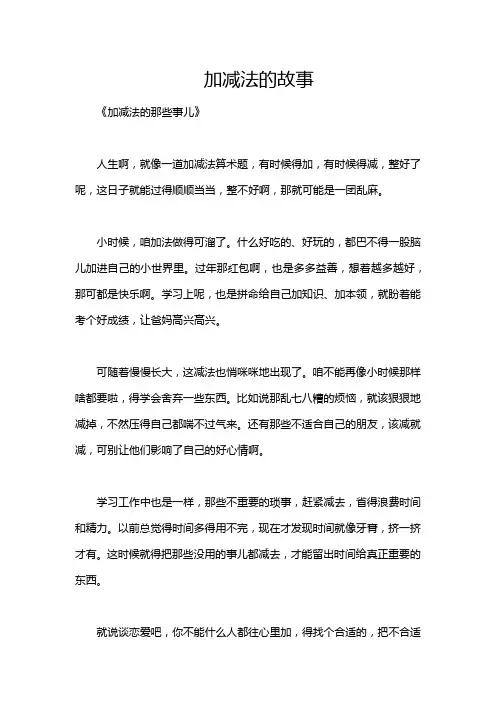加减法的故事