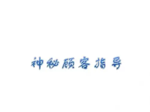 神秘顾客指导