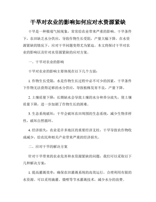 干旱对农业的影响如何应对水资源紧缺