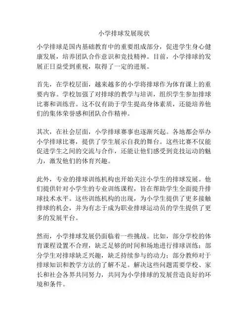 小学排球发展现状