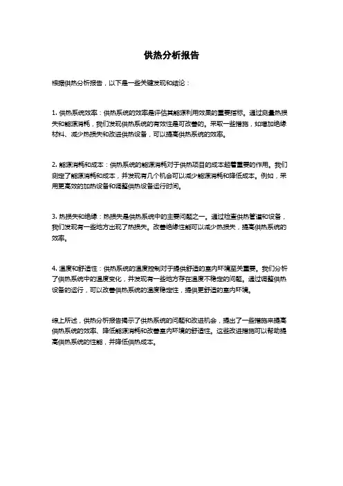 供热分析报告