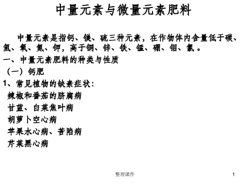中量元素与微量元素肥料