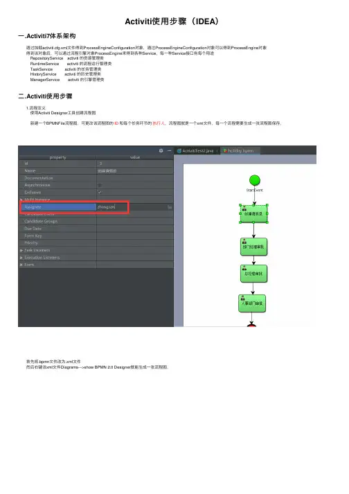 Activiti使用步骤（IDEA）