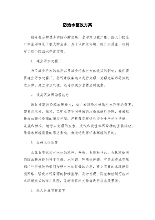 防治水整改方案