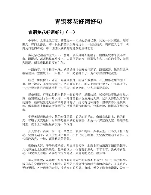 青铜葵花好词好句