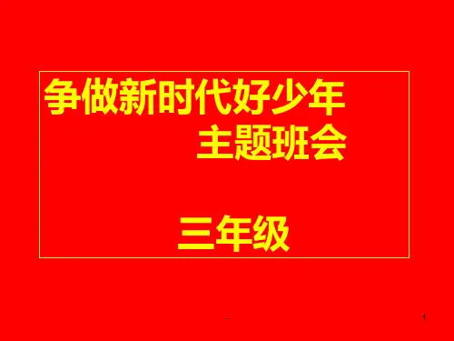 《争做新时代好少年》主题班会PPT课件