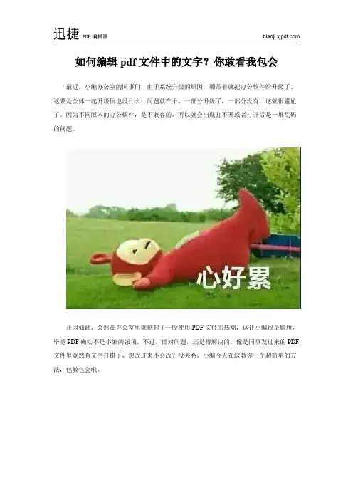 如何编辑pdf文件中的文字？你敢看我包会