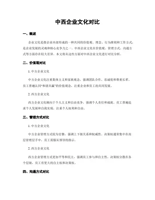 中西企业文化对比