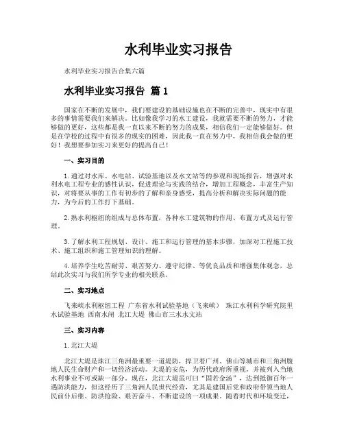 水利毕业实习报告