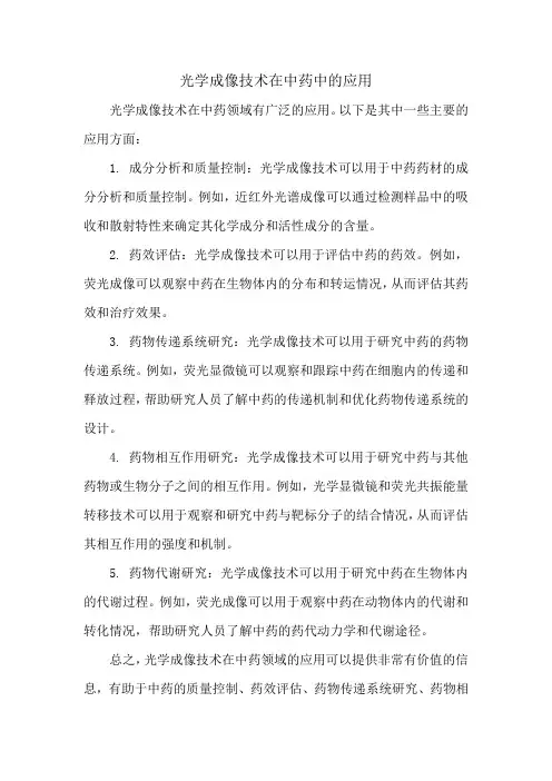光学成像技术在中药中的应用