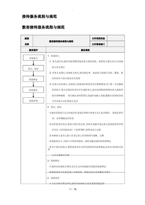 酒店接待服务流程与规范标准[详]
