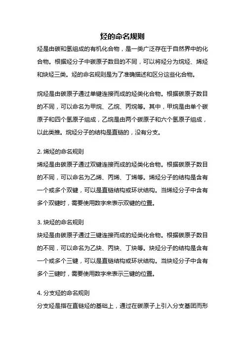 烃的命名规则