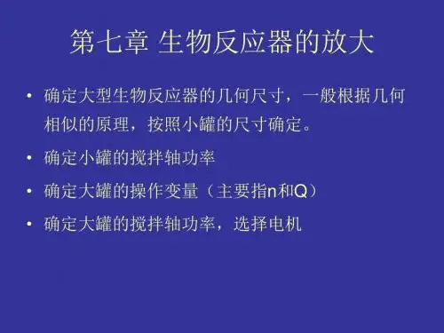 第七章   生物反应器的放大概要