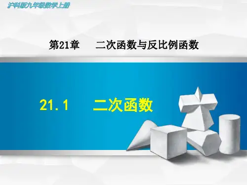 沪科版初三数学上册《21.1  二次函数》课件