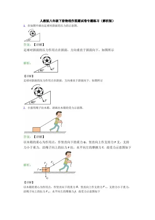 人教版八年级下册物理作图题试卷专题练习(解析版)