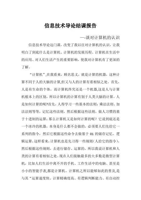 信息技术导论结课报告