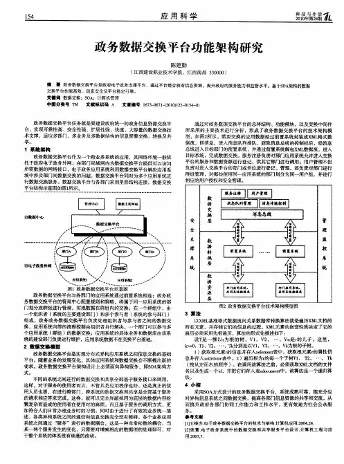 政务数据交换平台功能架构研究